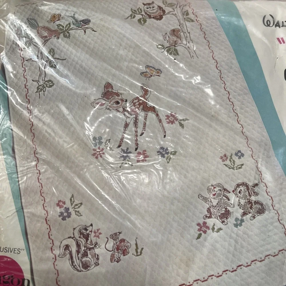 Vtg Walt Disney's Bambi Quilted Crib Quilt Paragon Needlepoint Kit #0522 NEW